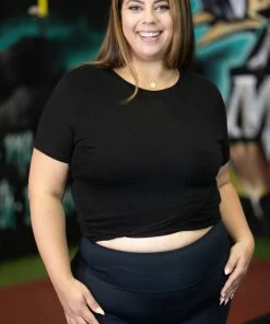 Boutique Simplified Havin' Fun Crop Top - Black 9 Boutique Simplified Havin' Fun Crop Top - Black