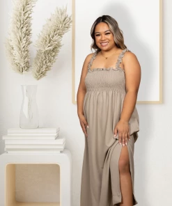 Boutique Simplified Apparel Amazed By You Olive Maxi Dress