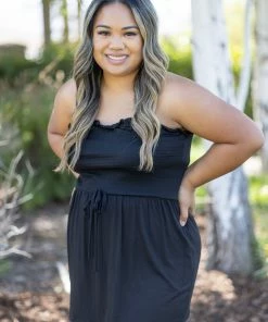 Boutique Simplified Apparel Basically Perfect Smocked Tank