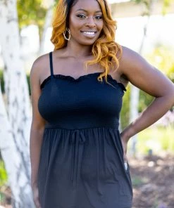 Boutique Simplified Apparel Basically Perfect Smocked Tank