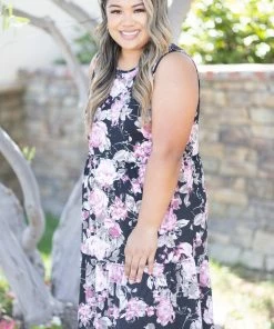 Boutique Simplified Apparel Vintage Rose Ruffle Dress