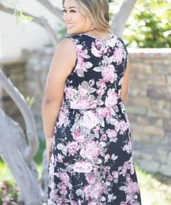 Boutique Simplified Apparel Vintage Rose Ruffle Dress