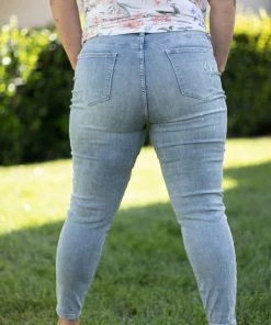 Boutique Simplified Lace Patched Judy Blue Skinnies Apparel