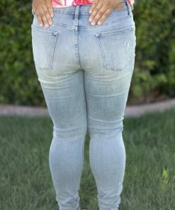 Boutique Simplified Lace Patched Judy Blue Skinnies Apparel