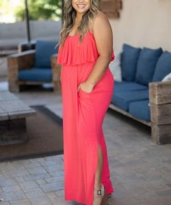 Boutique Simplified Apparel Unleash Your Beauty - Coral Maxi