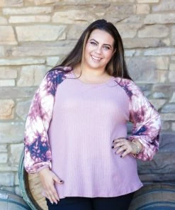 Boutique Simplified Mauvin' And Groovin' Waffle Knit