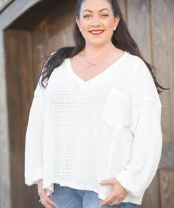 Boutique Simplified Snow White Waffle Knit