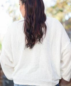 Boutique Simplified Snow White Waffle Knit