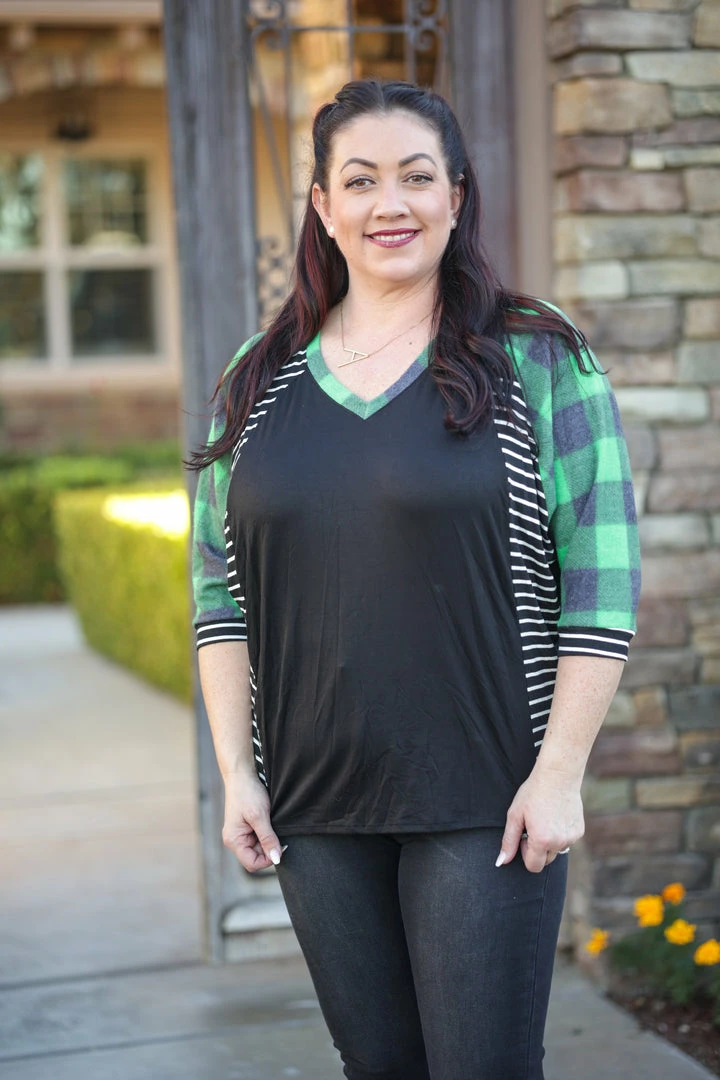 Boutique Simplified Jet Setter 3/4 Sleeve Top 1 Boutique Simplified Jet Setter 3/4 Sleeve Top