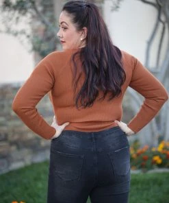 Boutique Simplified Total Doll Sweater Bodysuit - Rust 7 Boutique Simplified Total Doll Sweater Bodysuit - Rust