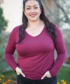 Boutique Simplified My Everyday Burgundy Top