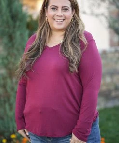 Boutique Simplified My Everyday Burgundy Top