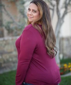 Boutique Simplified My Everyday Burgundy Top