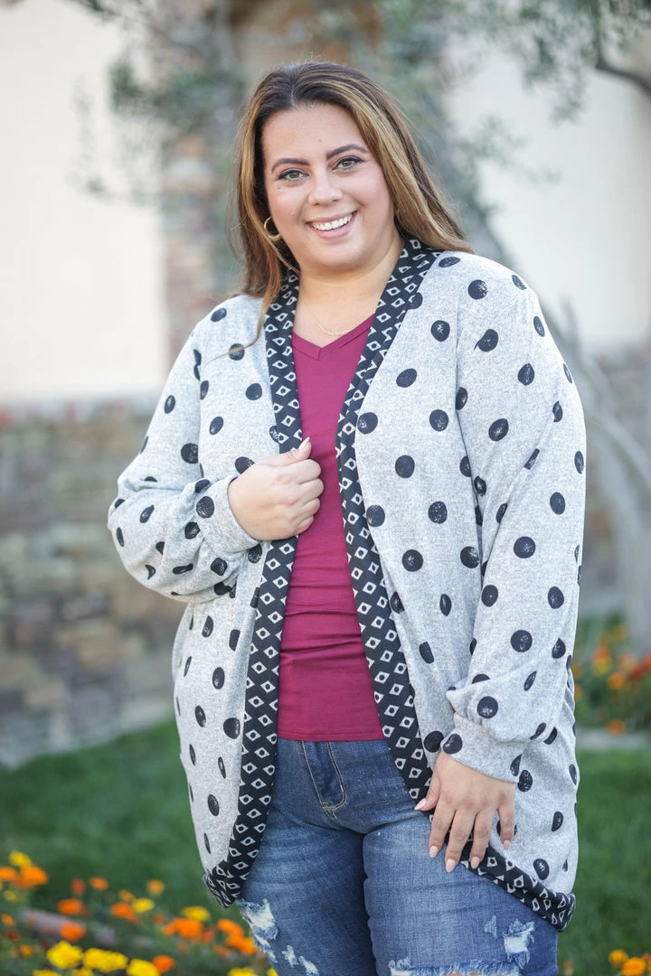 Boutique Simplified Too Dot To Handle Hacci Cardigan 2 Boutique Simplified Too Dot To Handle Hacci Cardigan