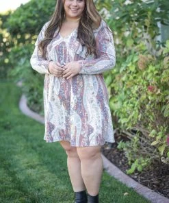 Boutique Simplified Boho Paisley Swing Dress