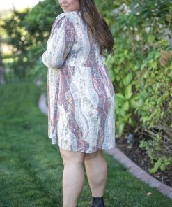 Boutique Simplified Boho Paisley Swing Dress