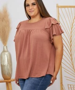 Trendsi Apparel Here We Go Flutter Sleeve Blouse