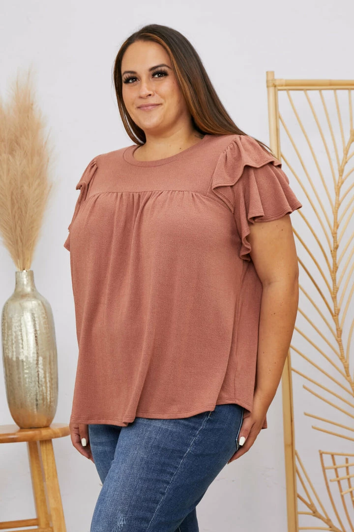 Trendsi Apparel Here We Go Flutter Sleeve Blouse 2 Trendsi Apparel Here We Go Flutter Sleeve Blouse