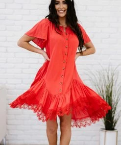 Trendsi Fly With Me Button Down Ruffle Dress