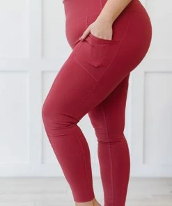 Trendsi Apparel Step Aside Athletic Leggings With Pockets In Rose