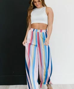 Trendsi Apparel Striped Satin Pants