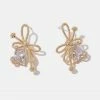 Trendsi Bow Cubic Zirconia Earrings Apparel