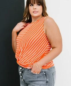 Trendsi Let's Be Honest Front Knot Stripe Tank In Black 34 Trendsi Let's Be Honest Front Knot Stripe Tank In Black