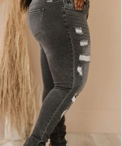 Trendsi Kancan Maggie Mid-Rise Distressed Skinny Jeans Apparel
