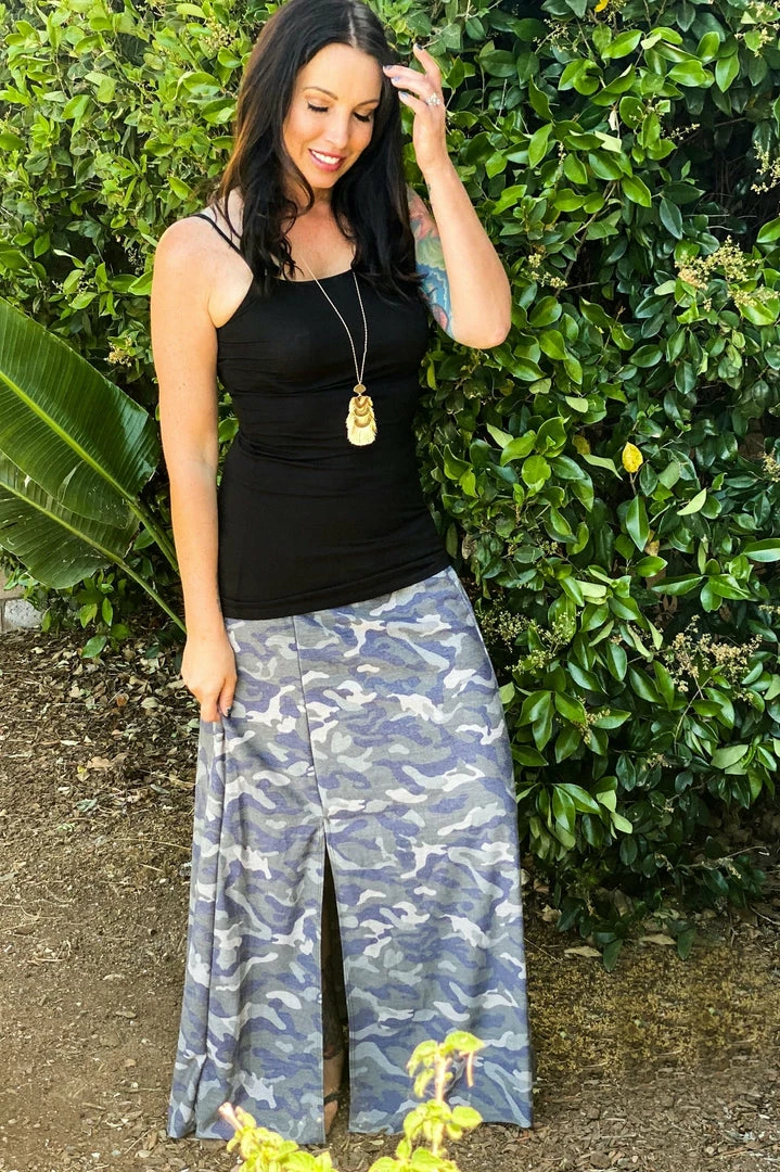 Boutique Simplified Camo Love Side Slit Maxi 2 Boutique Simplified Camo Love Side Slit Maxi