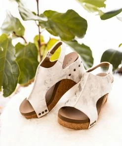 Corkys Carley Wedge In White Metallic