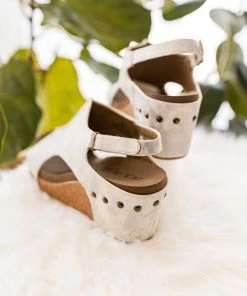 Corkys Carley Wedge In White Metallic