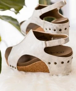 Corkys Carley Wedge In White Metallic