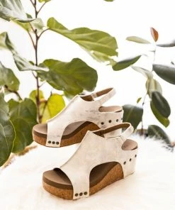 Corkys Carley Wedge In White Metallic