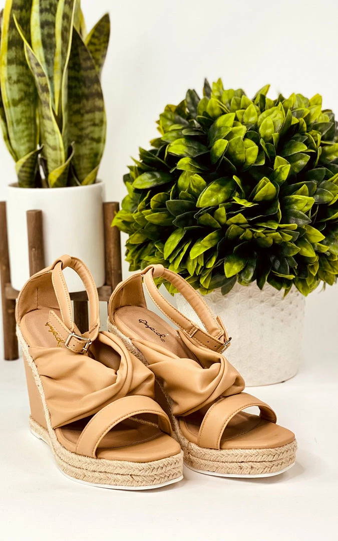 Apparel Qupid Cascade Wedge In Toffee 1 Apparel Qupid Cascade Wedge In Toffee