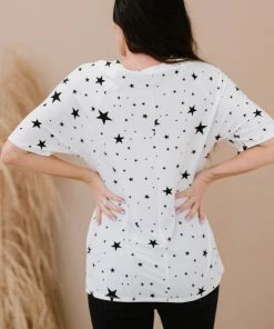 Trendsi Apparel Made Of Stars Tee In Ivory And Black
