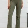 Trendsi Keep It Up Flare Yoga Pants In Light Olive