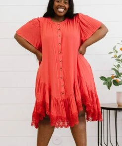 Trendsi Fly With Me Button Down Ruffle Dress