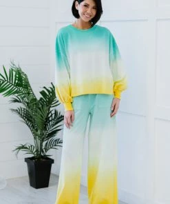 Trendsi Summer Breeze Ombre Wide Leg Sweat Pants Apparel