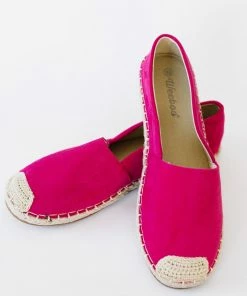 Trendsi In Step Espadrille Slip-On Flats In Fuchsia Apparel