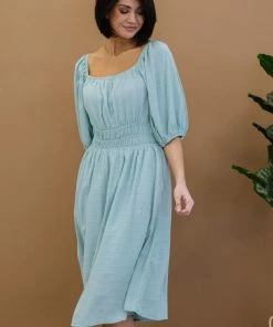 Trendsi Color My Soul Dress In Light Sage Apparel