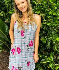 Boutique Simplified Checked In Floral Summer Tunic