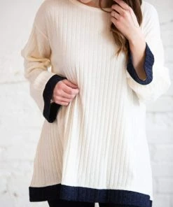 Chris & Carol Natalie Ribbed Bell Sleeve Top Apparel