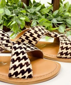 Naughty Monkey Conga Sandal In Cream/Black