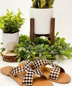 Naughty Monkey Conga Sandal In Cream/Black