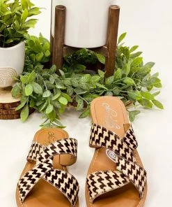 Naughty Monkey Conga Sandal In Cream/Black