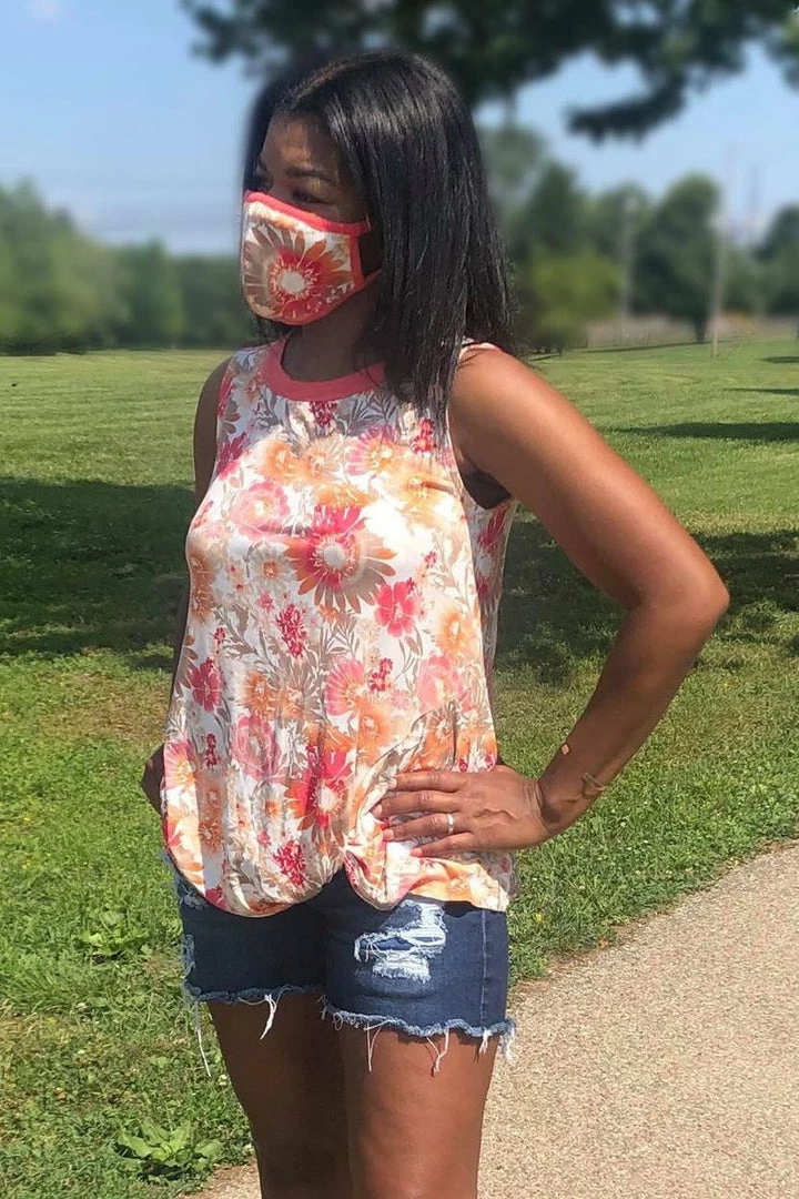 Boutique Simplified Essential Coral Burst Twist Top 6 Boutique Simplified Essential Coral Burst Twist Top