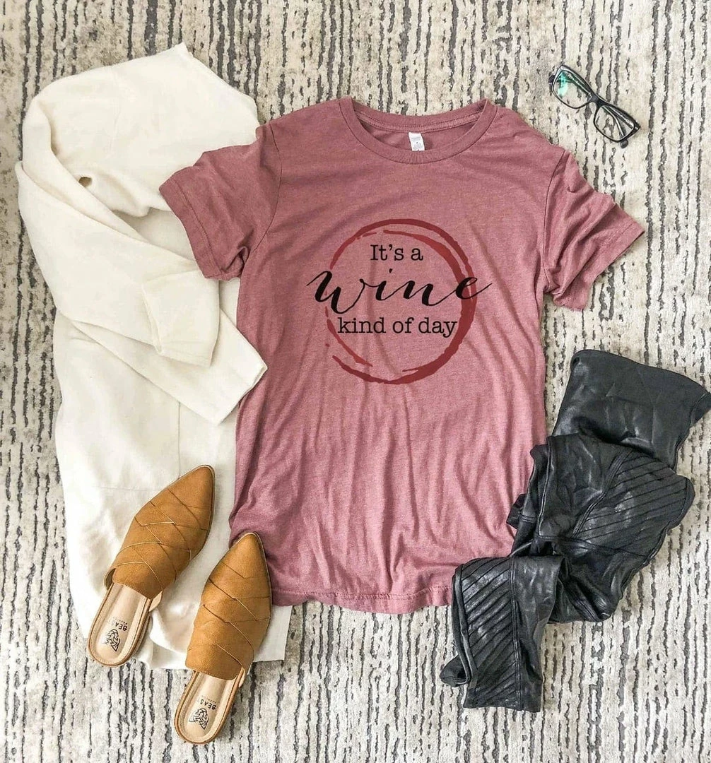 Costa Threads Wine Kind Of Day Tee (Mauve Or Oatmeal) 1 Costa Threads Wine Kind Of Day Tee (Mauve Or Oatmeal)