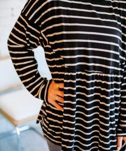 Cotton Bleu Midnight Black Babydoll Blouse Apparel