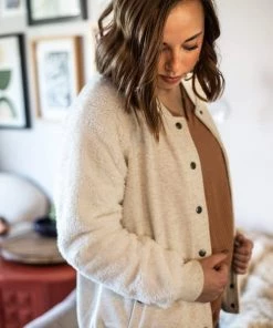 Cotton Bleu Apparel Cozy Creamy Ivory Varsity Jacket (GHG-L) 15 Cotton Bleu Apparel Cozy Creamy Ivory Varsity Jacket (GHG-L)