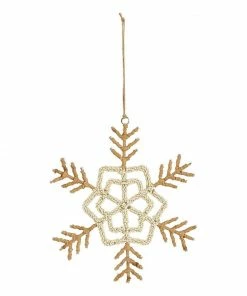 Creative Coop Jute And Bead Snowflake Ornament Lifestyle + Home